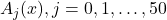 A_j(x),j=0,1,\dots ,50